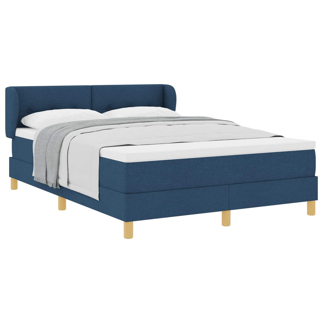 Box spring seng med madras med hovedgærde Blå 140 x 200 cm Stof