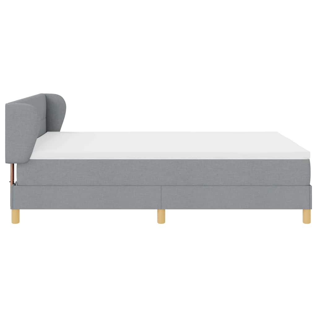 Box spring seng med madras Lysegrå 160 x 200 cm Stof