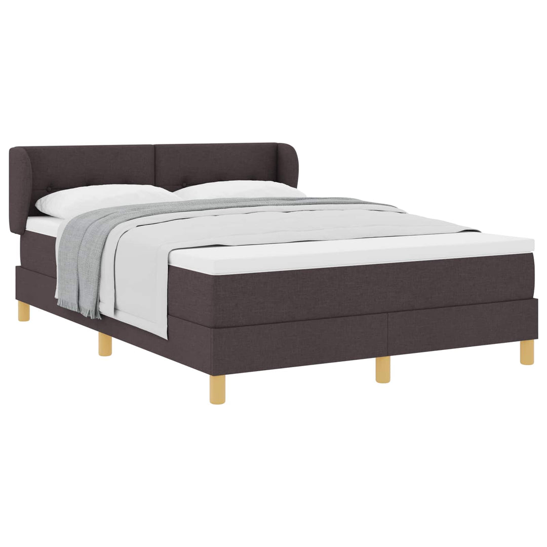 Box spring seng med madras Mørk Brun 160 x 200 cm Stof