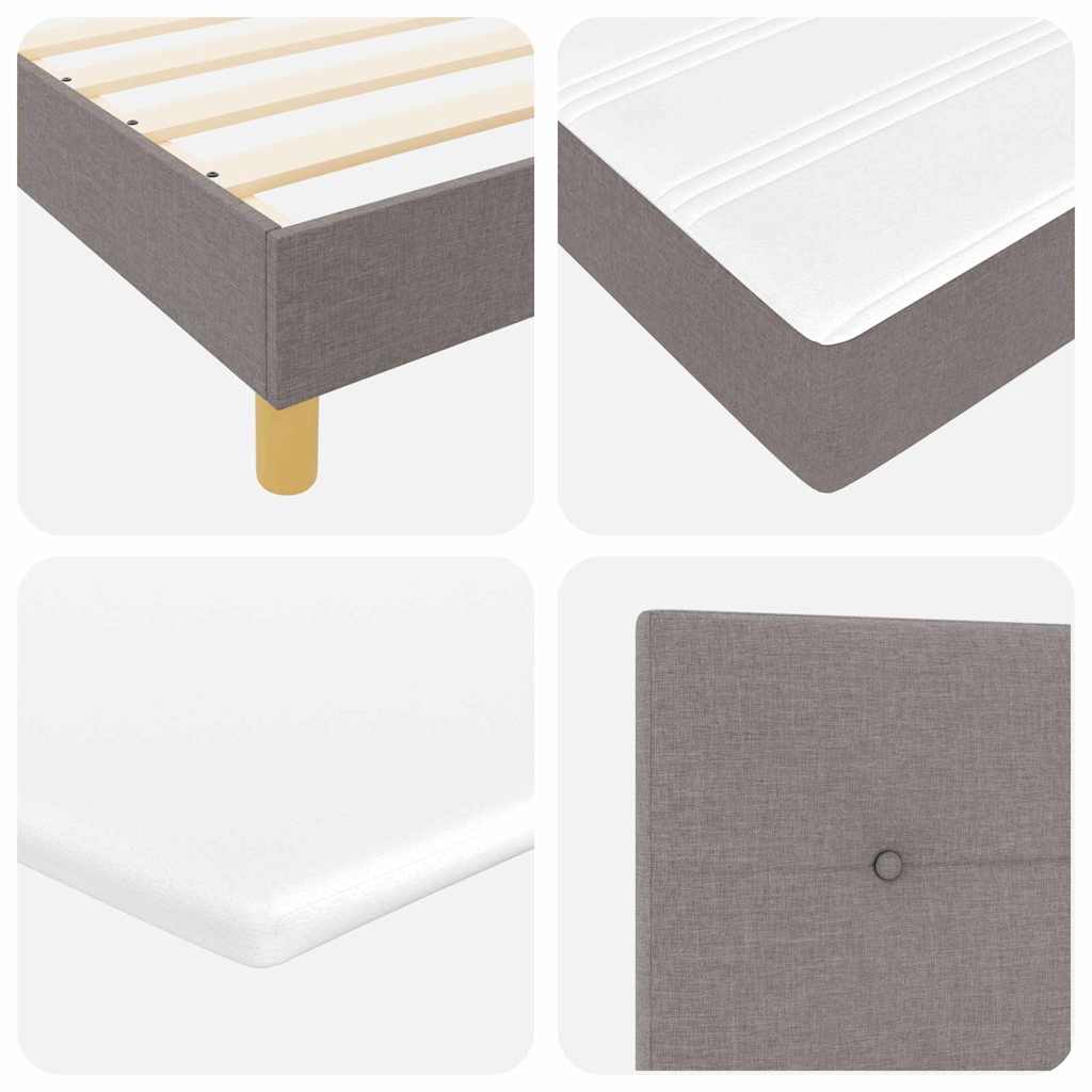 Box spring seng med hovedgærde Gråbrun 160 x 200 cm Stof
