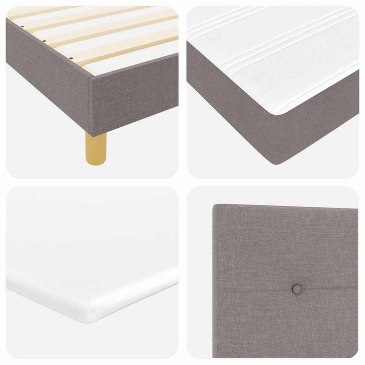 Box spring seng med hovedgærde Gråbrun 160 x 200 cm Stof