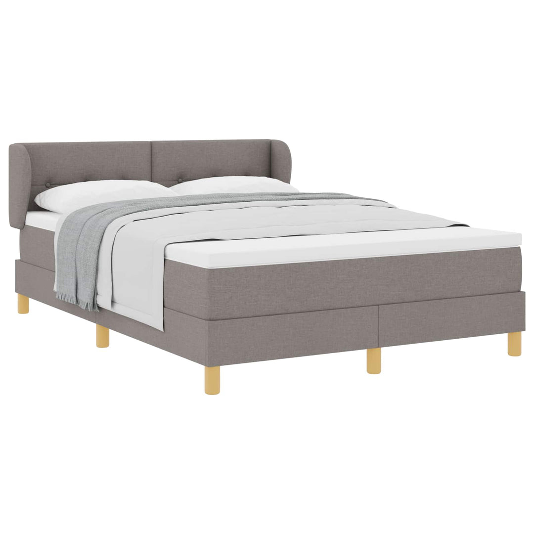 Box spring seng med hovedgærde Gråbrun 160 x 200 cm Stof