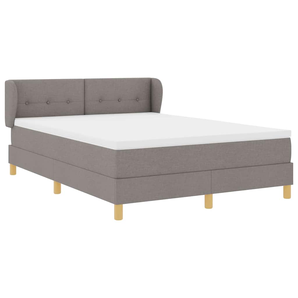 Box spring seng med hovedgærde Gråbrun 160 x 200 cm Stof