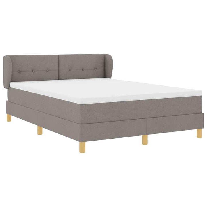Box spring seng med hovedgærde Gråbrun 160 x 200 cm Stof
