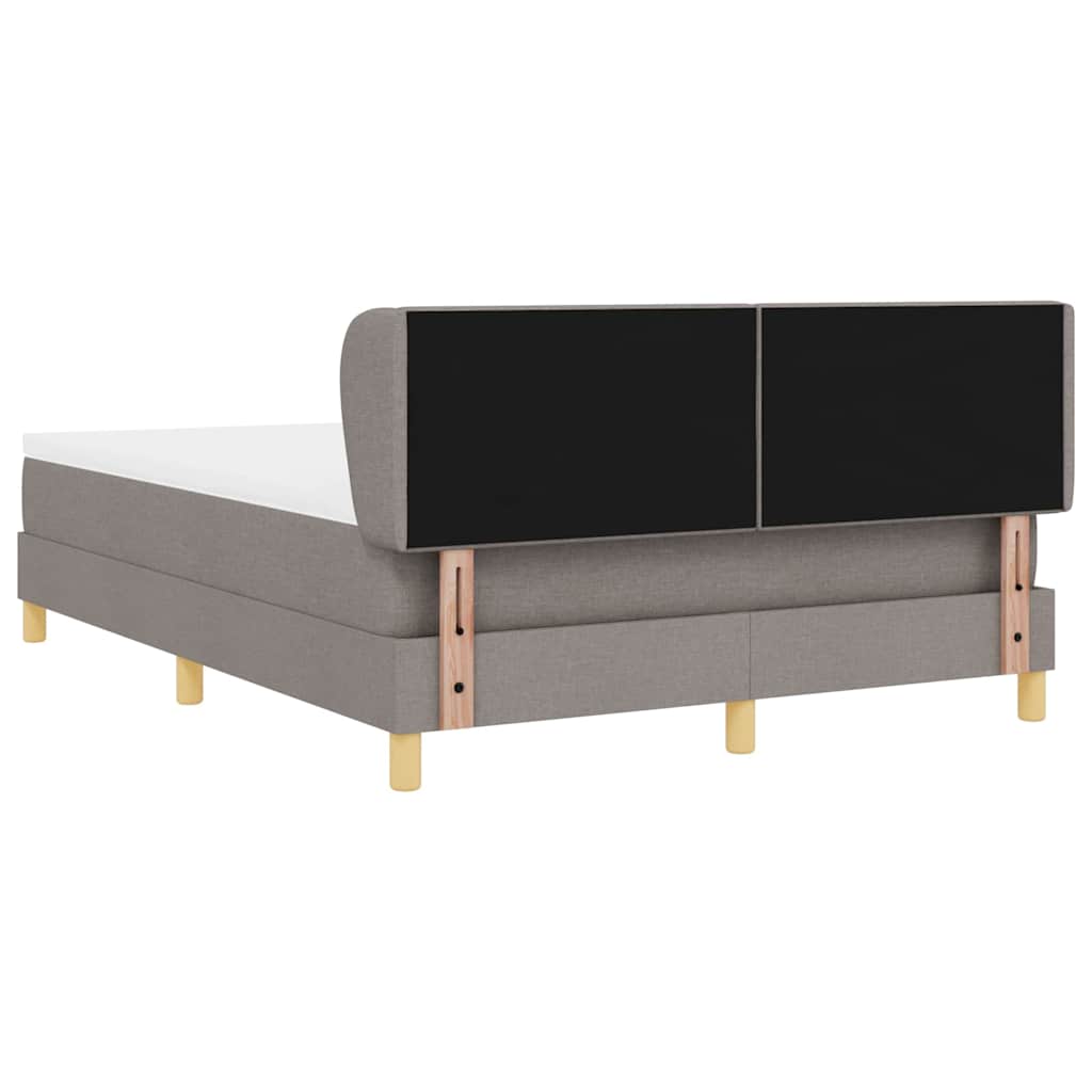 Box spring seng med hovedgærde Gråbrun 160 x 200 cm Stof