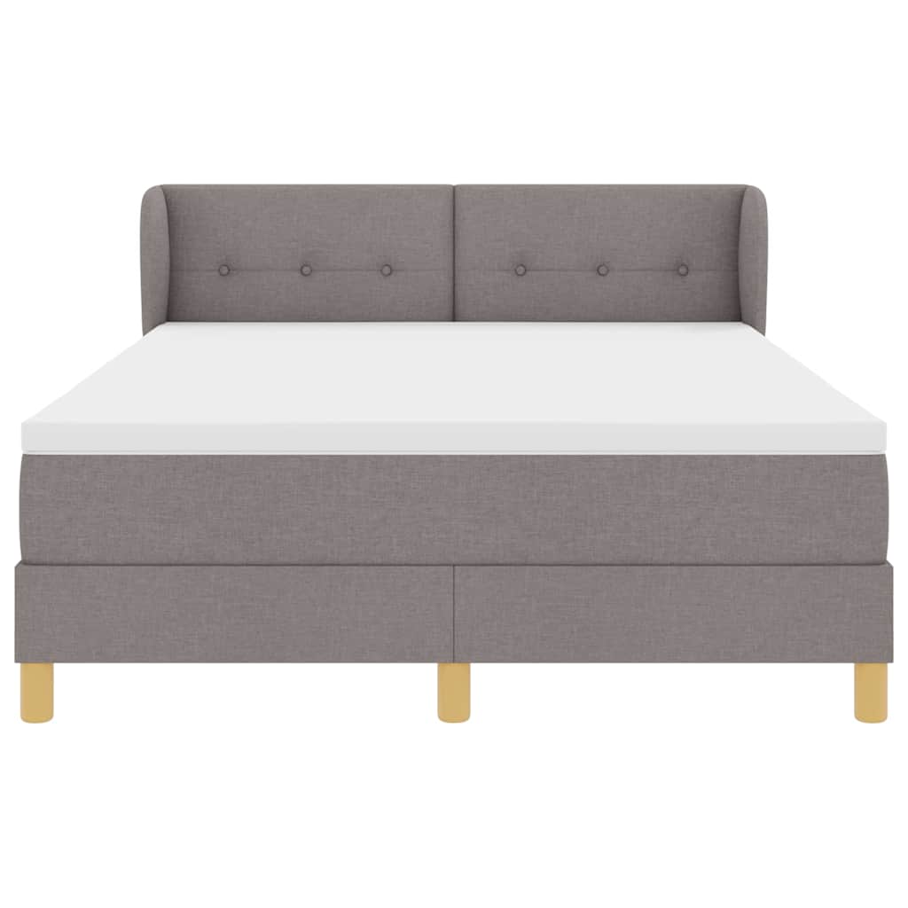 Box spring seng med hovedgærde Gråbrun 160 x 200 cm Stof