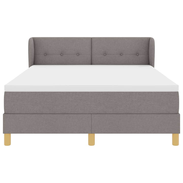 Box spring seng med hovedgærde Gråbrun 160 x 200 cm Stof