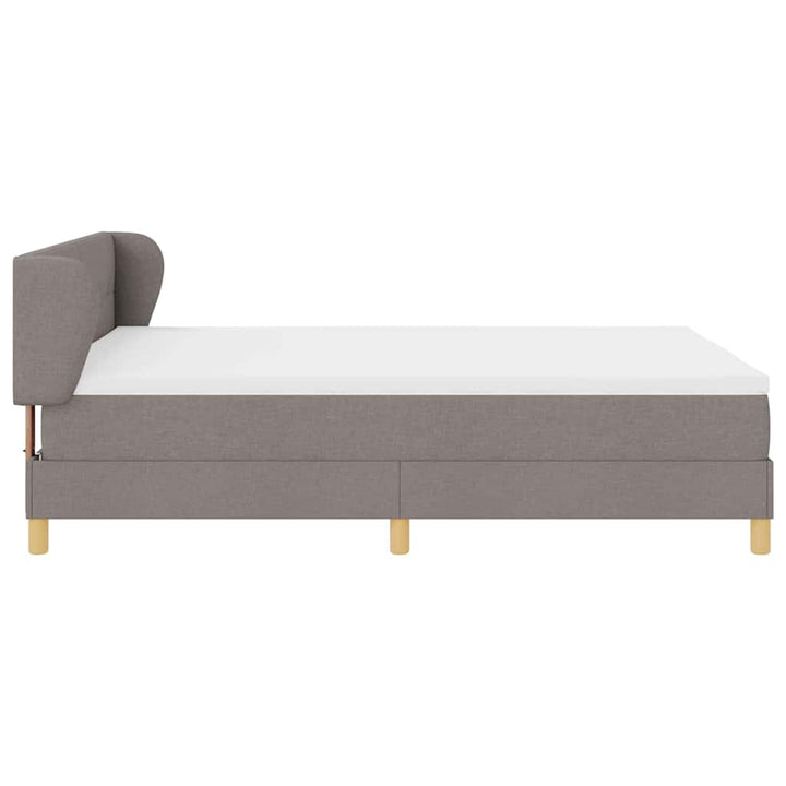 Box spring seng med hovedgærde Gråbrun 160 x 200 cm Stof