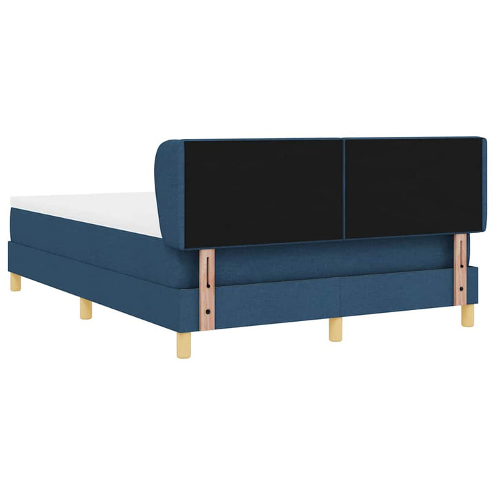 Box spring seng med madras med hovedgærde Blå 160 x 200 cm Stof