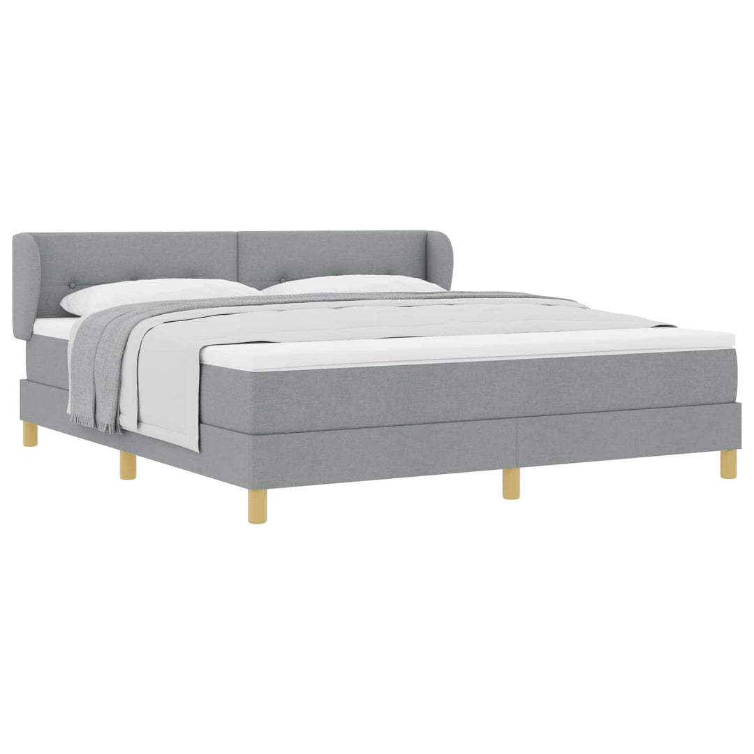 Box spring seng med madras Lysegrå 180 x 200 cm Stof