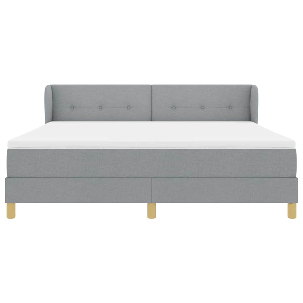 Box spring seng med madras Lysegrå 180 x 200 cm Stof