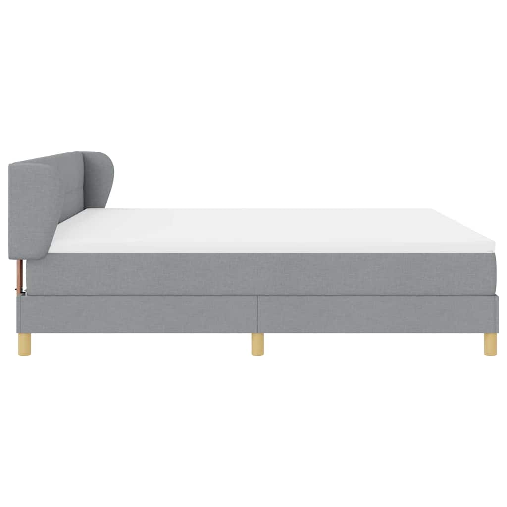 Box spring seng med madras Lysegrå 180 x 200 cm Stof