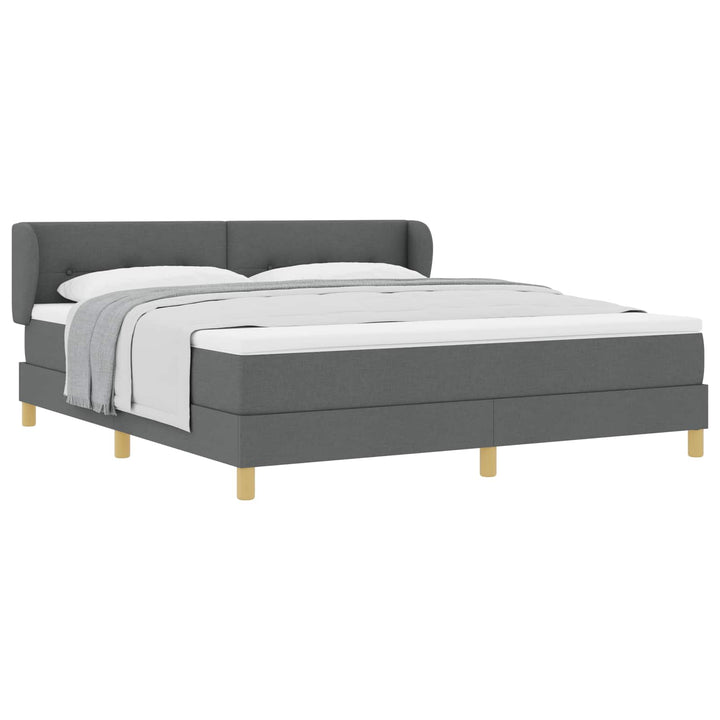 Box spring seng med hovedgærde Mørkegrå 180 x 200 cm Stof