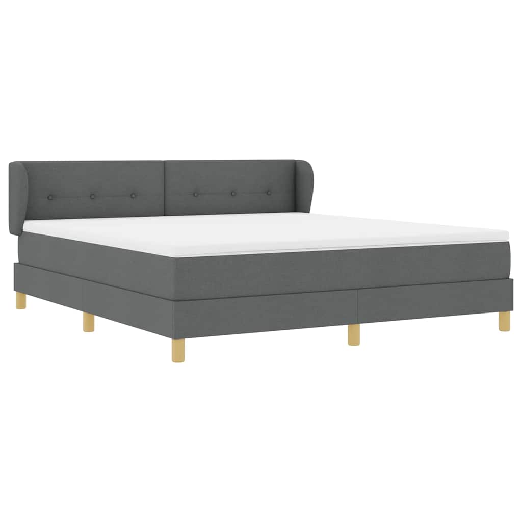 Box spring seng med hovedgærde Mørkegrå 180 x 200 cm Stof