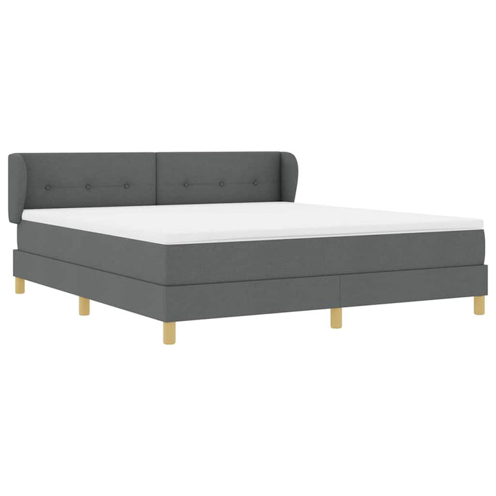Box spring seng med hovedgærde Mørkegrå 180 x 200 cm Stof