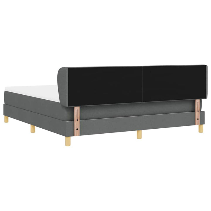 Box spring seng med hovedgærde Mørkegrå 180 x 200 cm Stof