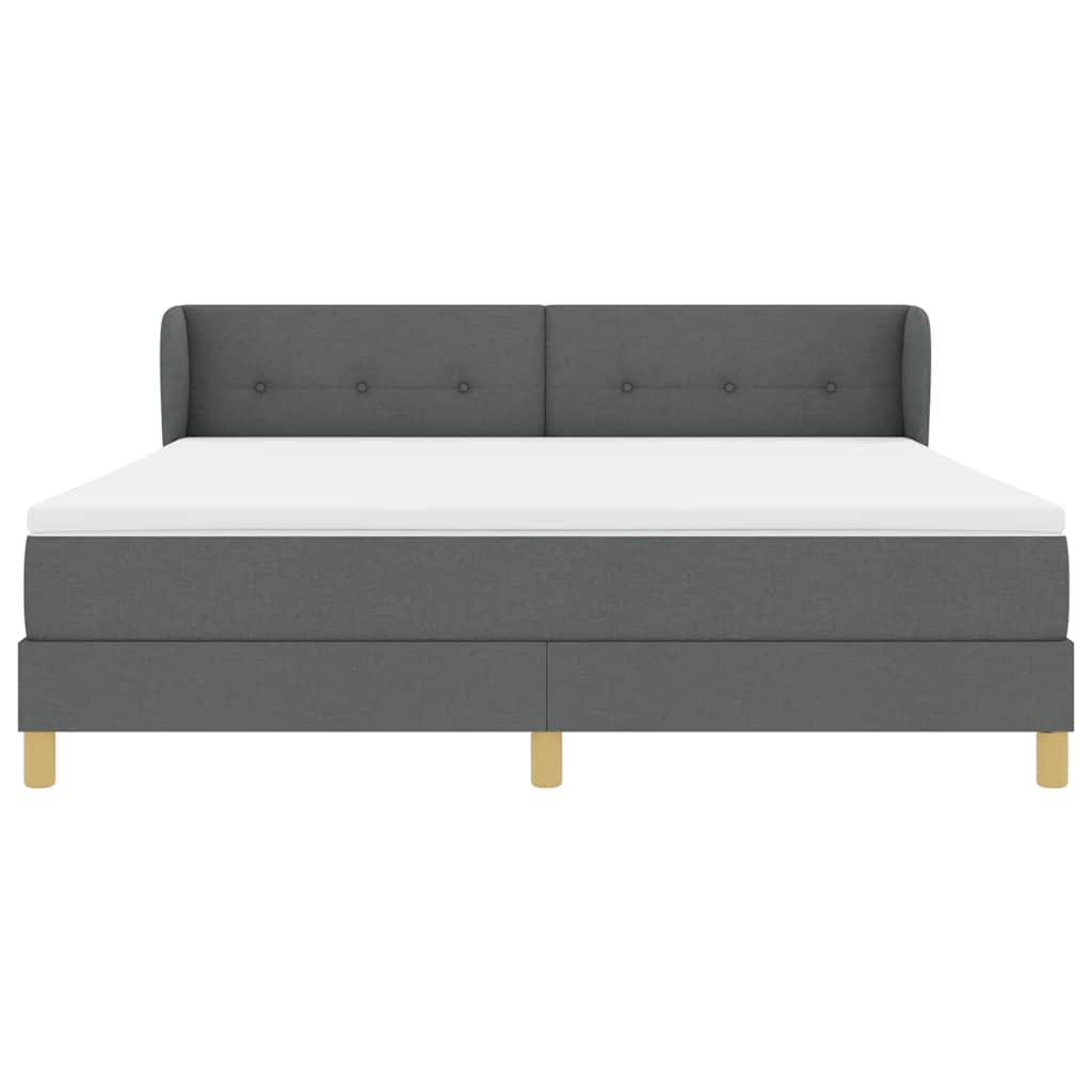 Box spring seng med hovedgærde Mørkegrå 180 x 200 cm Stof