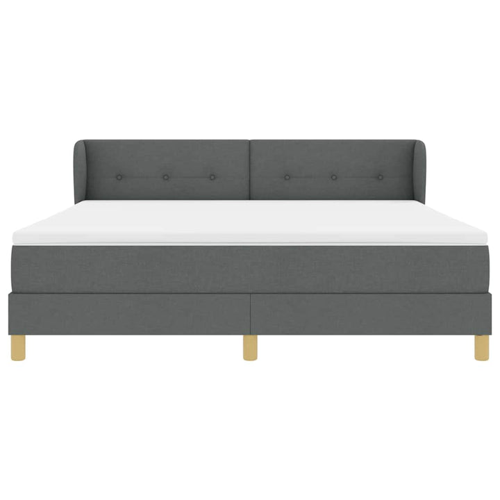 Box spring seng med hovedgærde Mørkegrå 180 x 200 cm Stof