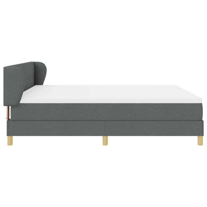 Box spring seng med hovedgærde Mørkegrå 180 x 200 cm Stof