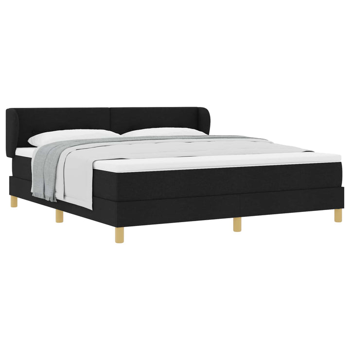 Box spring seng med madras Sort 180 x 200 cm Stof
