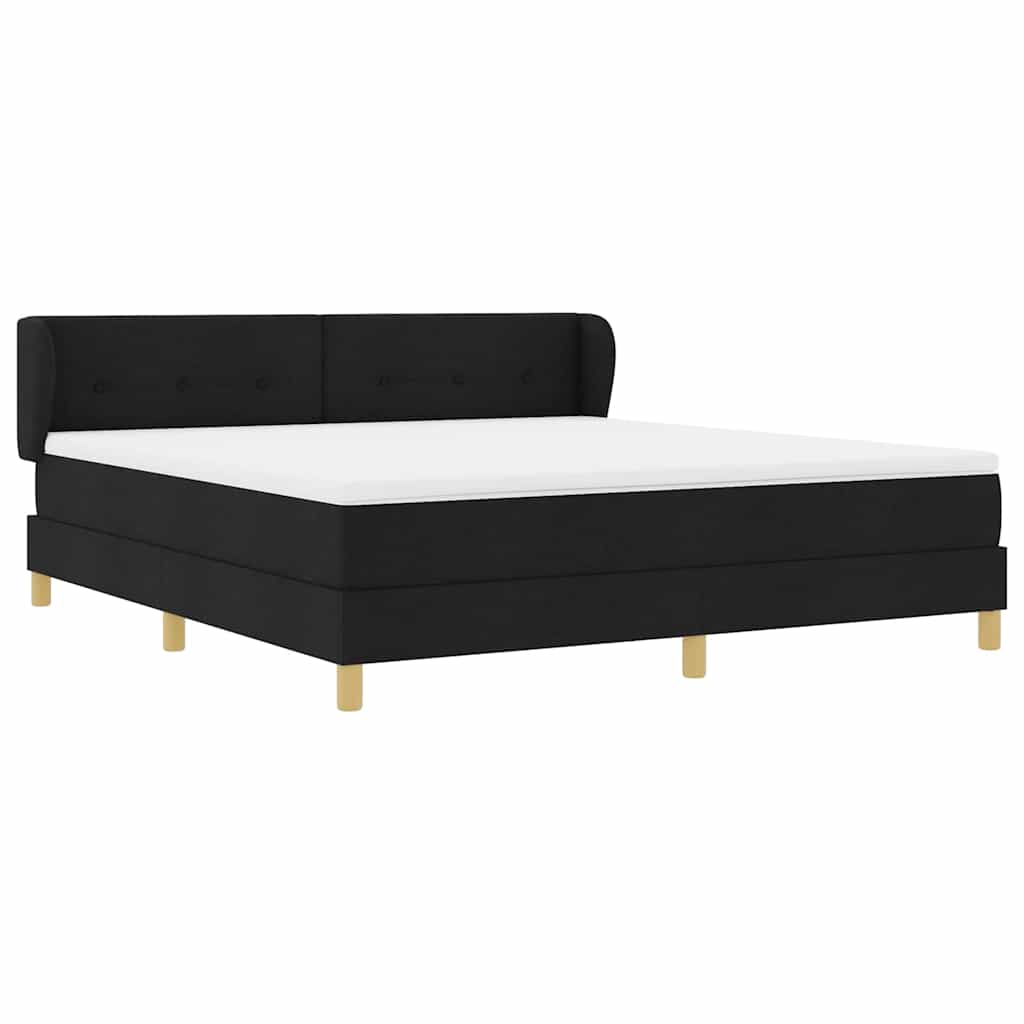 Box spring seng med madras Sort 180 x 200 cm Stof