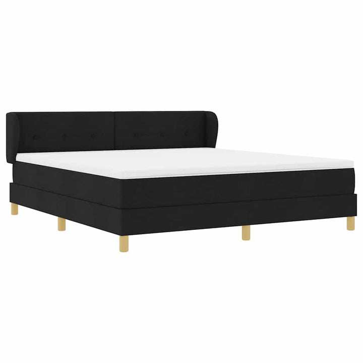 Box spring seng med madras Sort 180 x 200 cm Stof