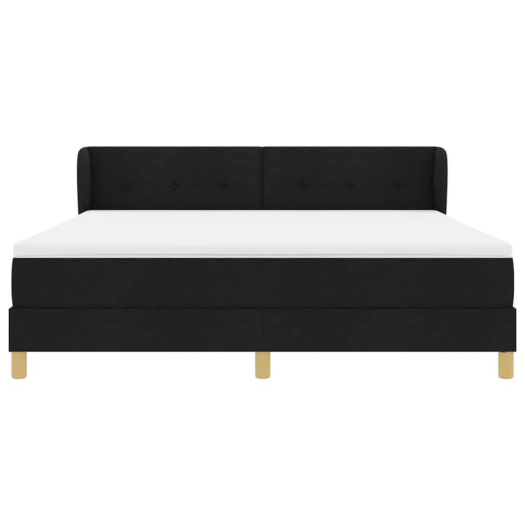 Box spring seng med madras Sort 180 x 200 cm Stof
