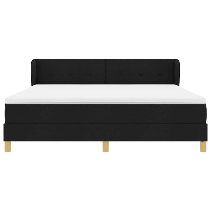 Box spring seng med madras Sort 180 x 200 cm Stof