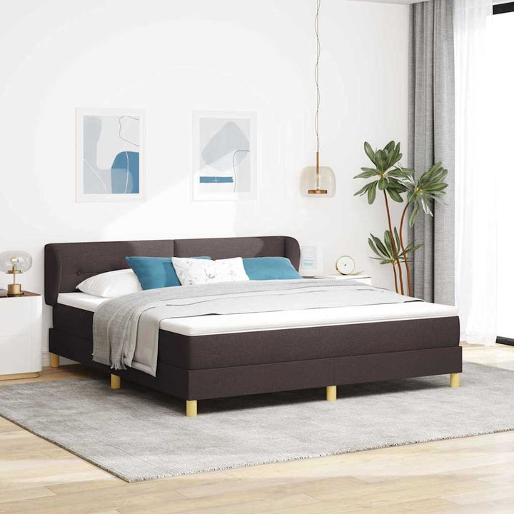 Box spring seng med madras Mørk Brun 180 x 200 cm Stof