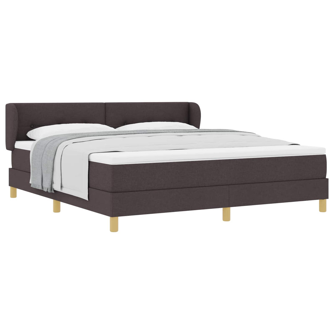 Box spring seng med madras Mørk Brun 180 x 200 cm Stof