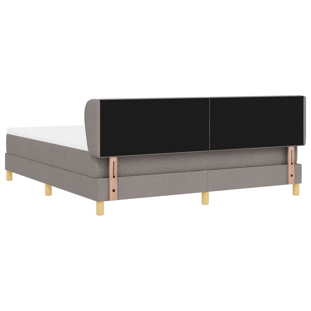Box spring seng med madras Gråbrun 180 x 200 cm Stof