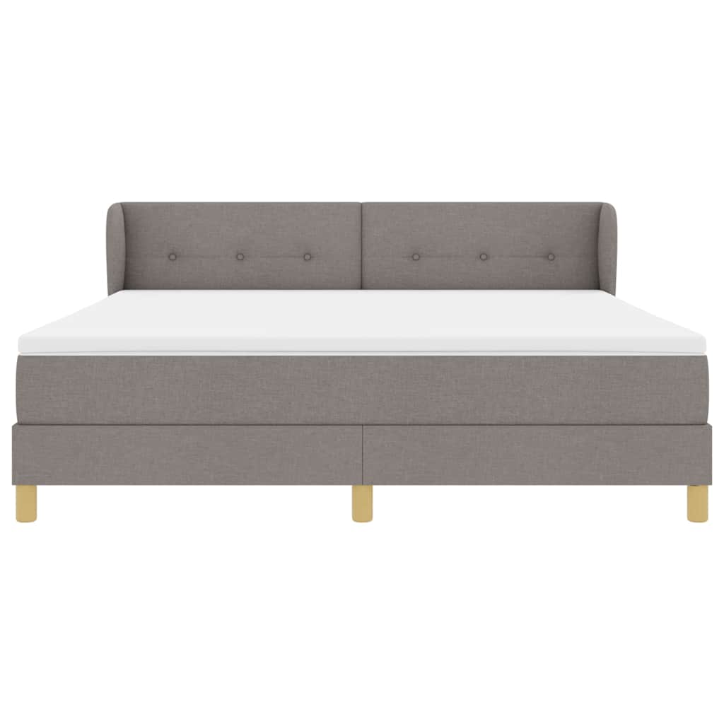 Box spring seng med madras Gråbrun 180 x 200 cm Stof