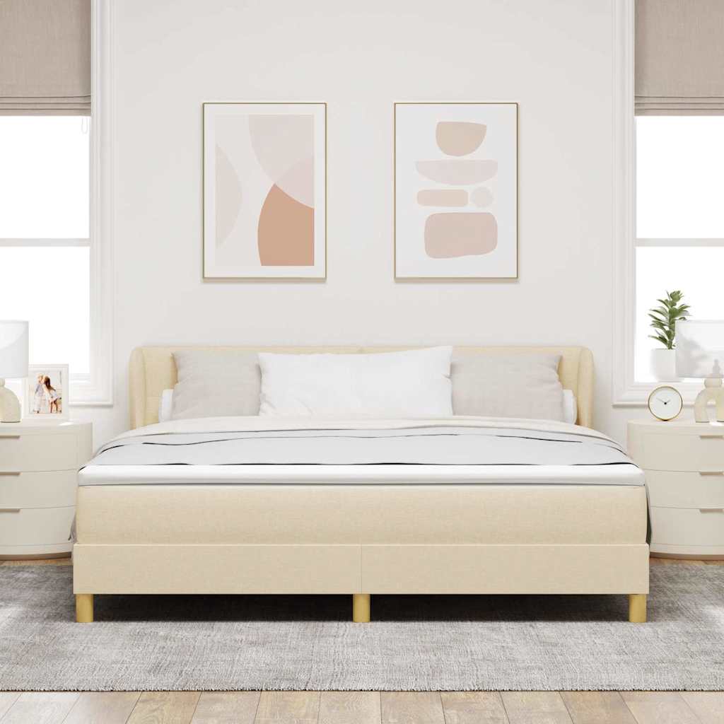 Box spring seng med madras Creme 180 x 200 cm Stof