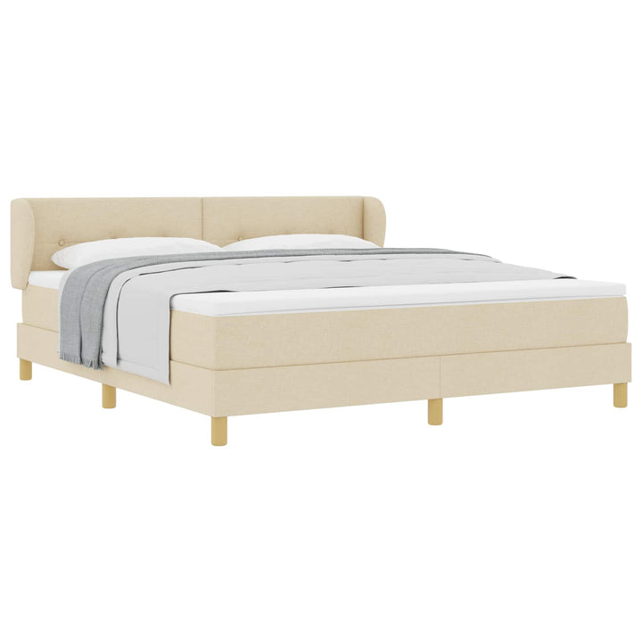 Box spring seng med madras Creme 180 x 200 cm Stof
