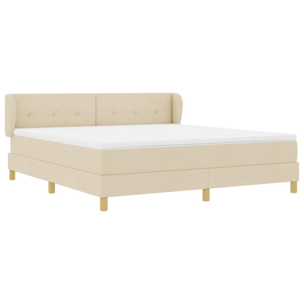 Box spring seng med madras Creme 180 x 200 cm Stof