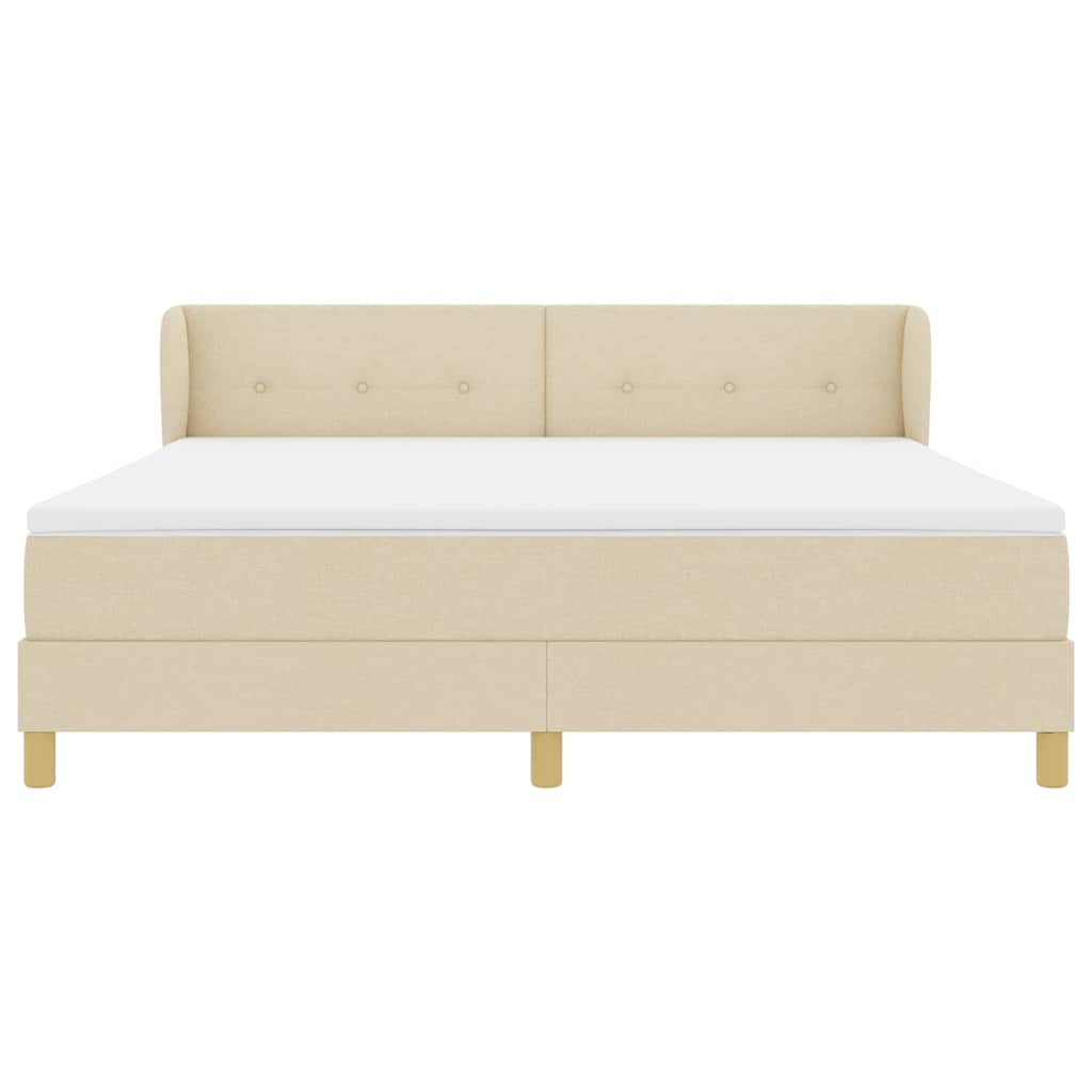 Box spring seng med madras Creme 180 x 200 cm Stof