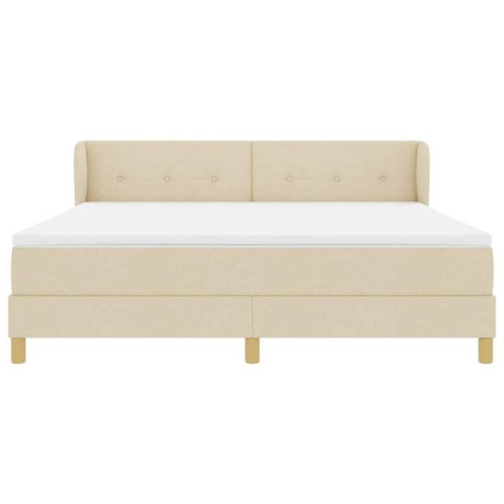 Box spring seng med madras Creme 180 x 200 cm Stof