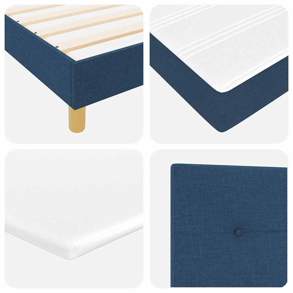Box spring seng med hovedgærde Blå 180 x 200 cm Stof