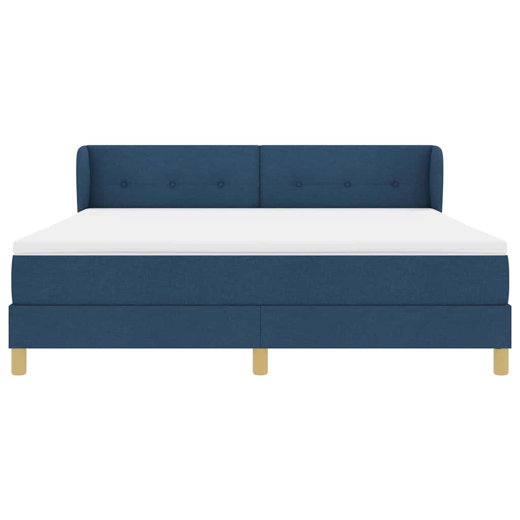 Box spring seng med hovedgærde Blå 180 x 200 cm Stof