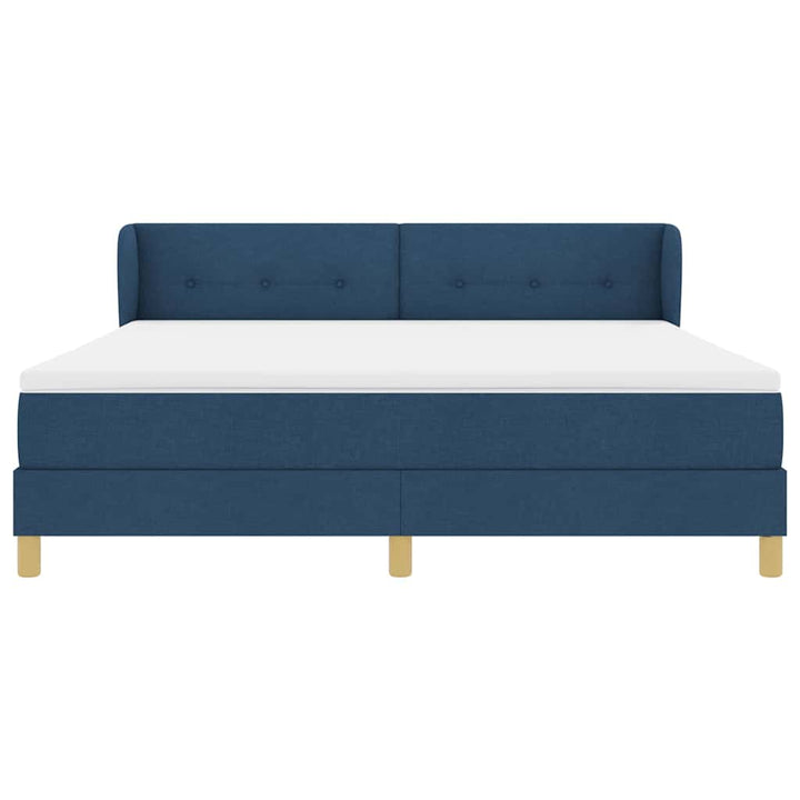 Box spring seng med hovedgærde Blå 180 x 200 cm Stof