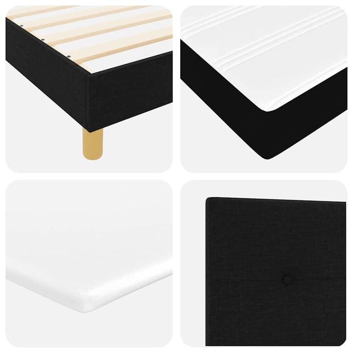 Box spring seng med hovedgærde Sort 200 x 200 cm Stof