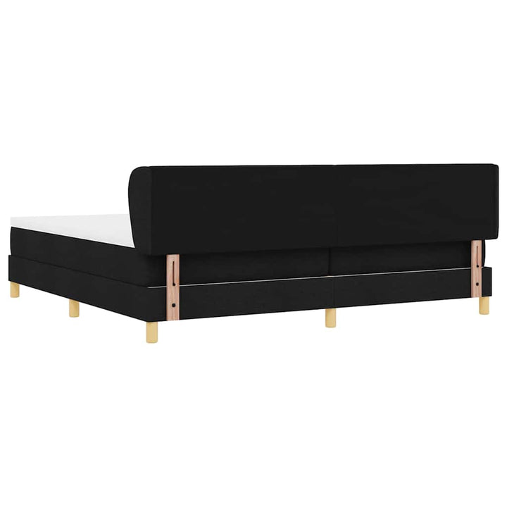 Box spring seng med hovedgærde Sort 200 x 200 cm Stof