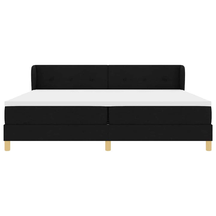 Box spring seng med hovedgærde Sort 200 x 200 cm Stof