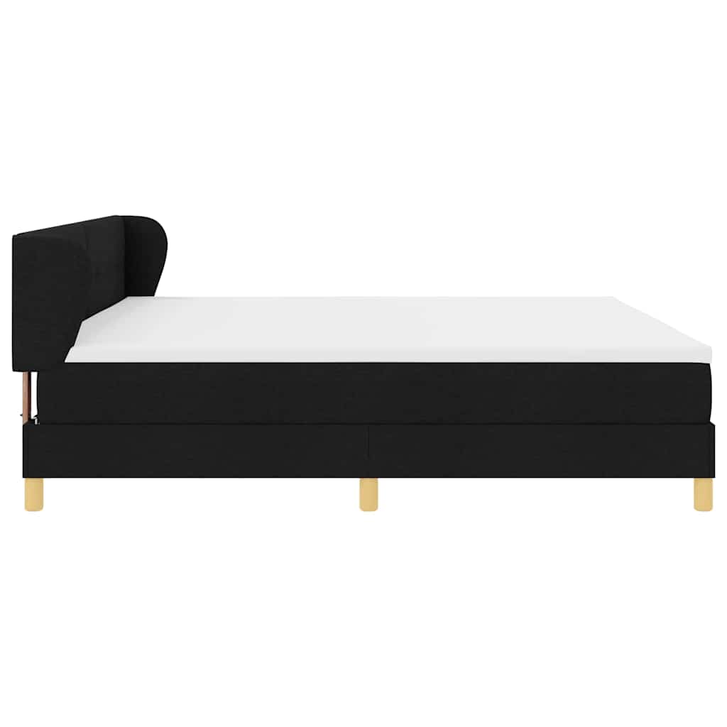 Box spring seng med hovedgærde Sort 200 x 200 cm Stof