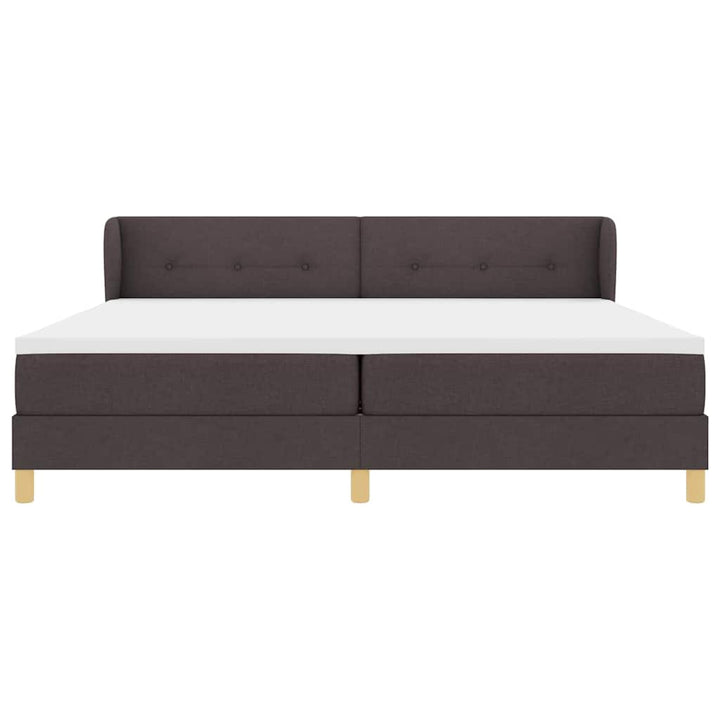Box spring seng med hovedgærde Mørk Brun 200 x 200 cm Stof