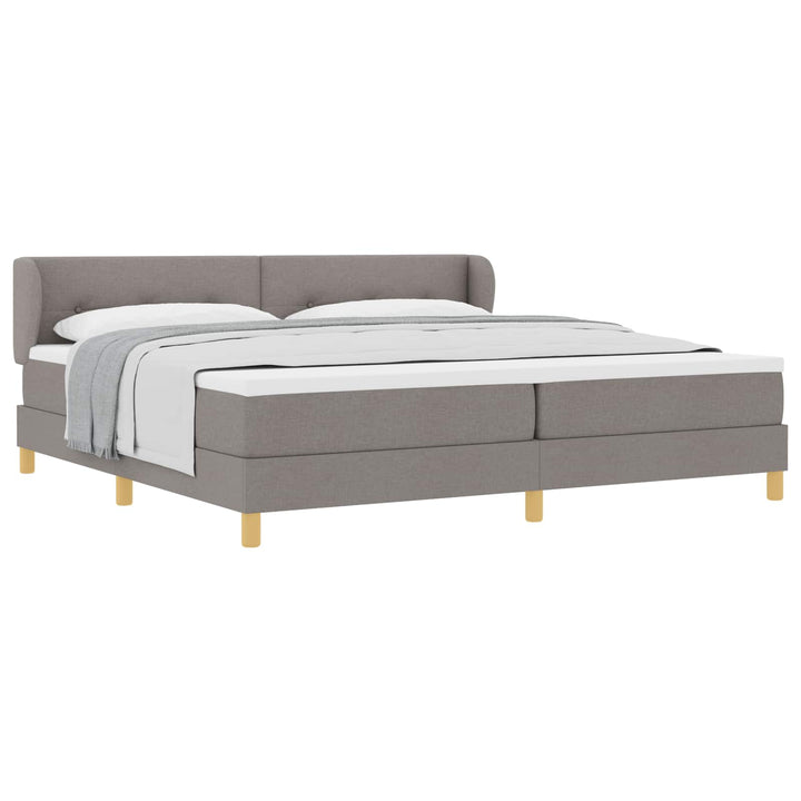 Box spring seng med madras Gråbrun 200 x 200 cm Stof
