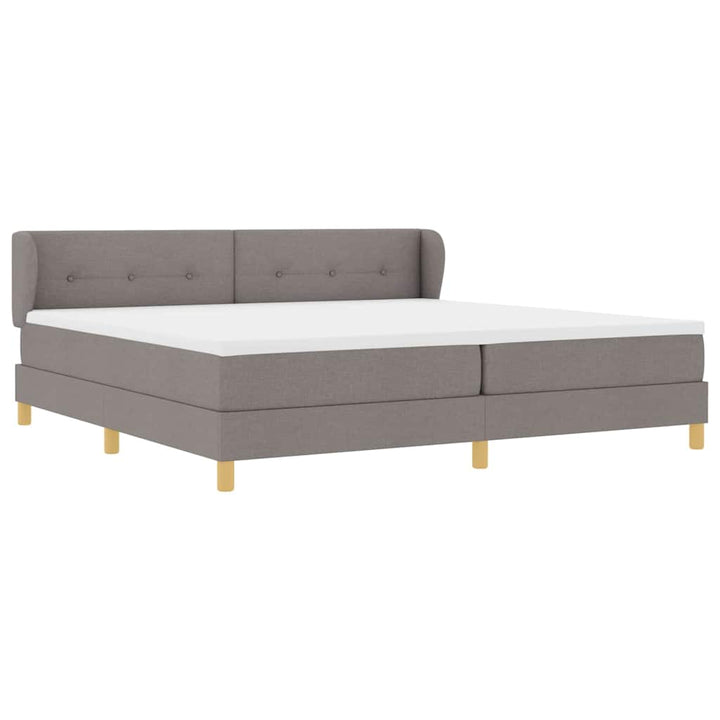 Box spring seng med madras Gråbrun 200 x 200 cm Stof