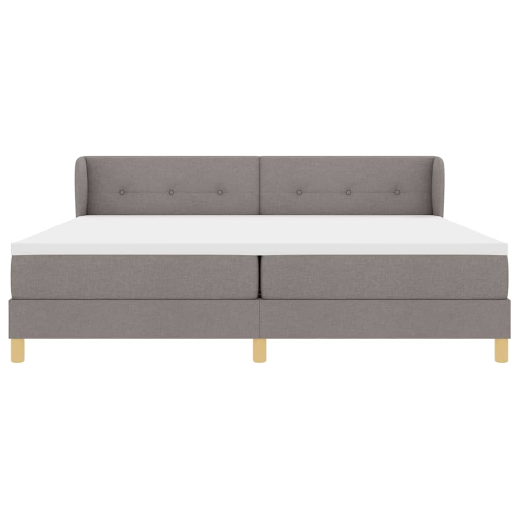 Box spring seng med madras Gråbrun 200 x 200 cm Stof