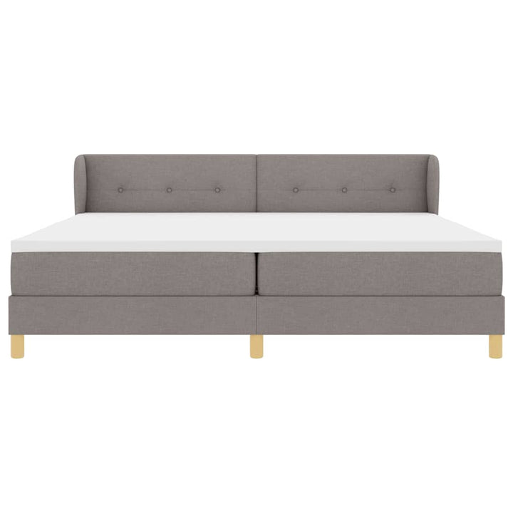 Box spring seng med madras Gråbrun 200 x 200 cm Stof