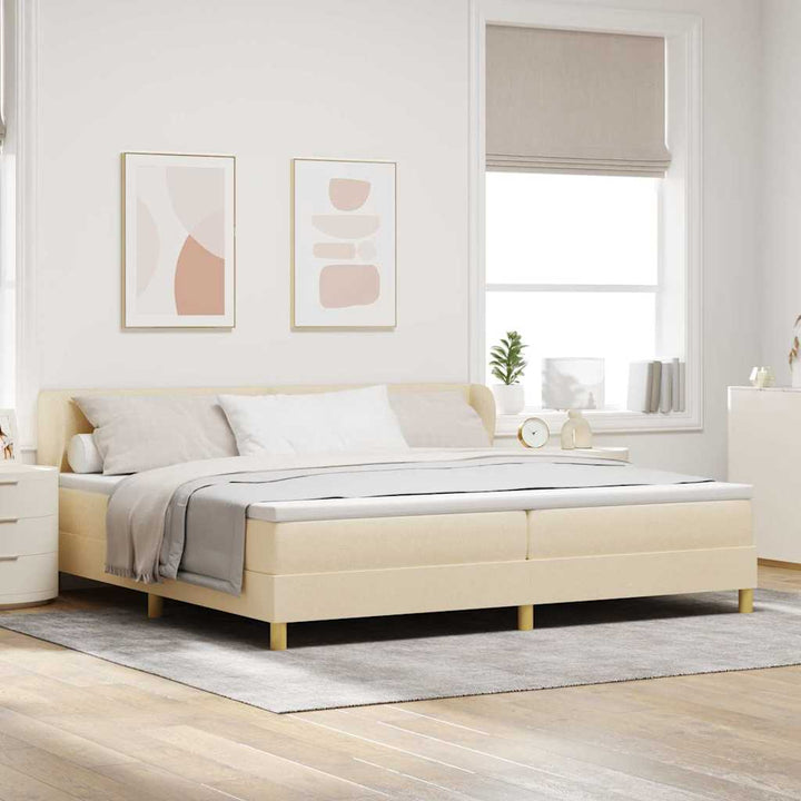Box spring seng med madras Creme 200 x 200 cm Stof
